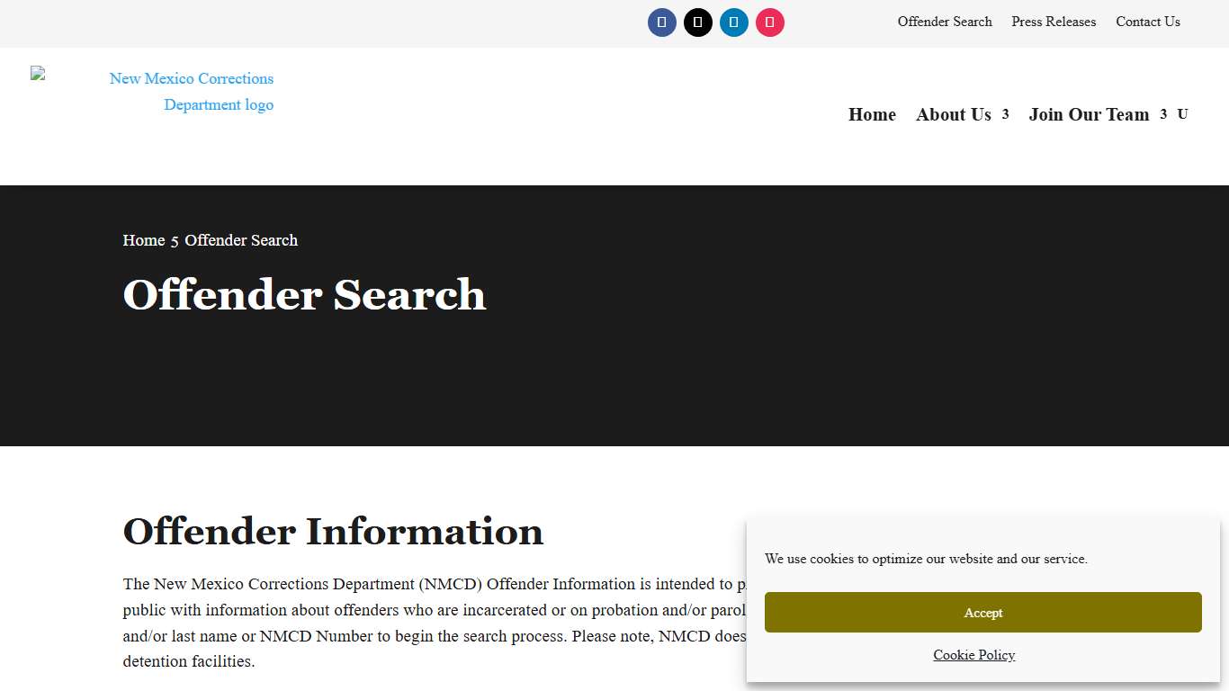 Offender Search | New Mexico Corrections Department